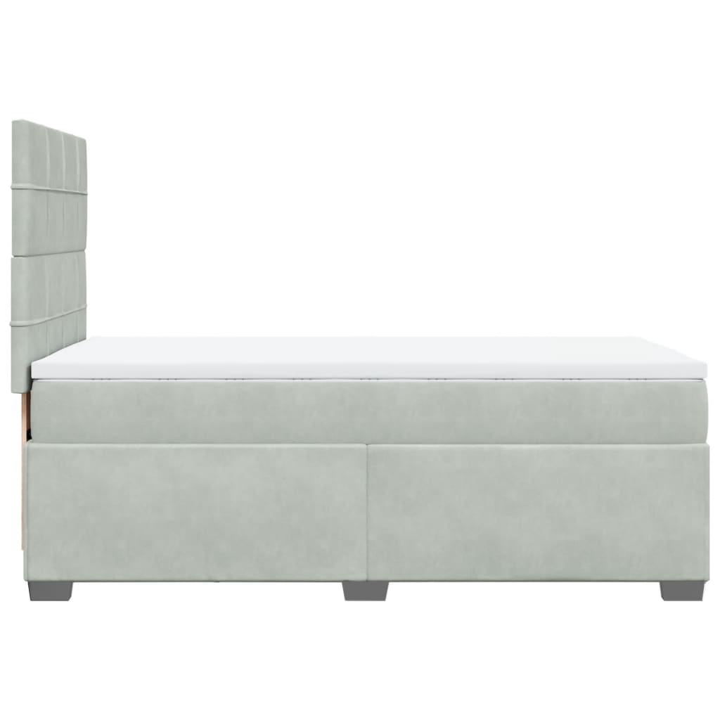 Giroletto a Molle con Materasso Grigio Chiaro 90x200 cm Velluto | homemem39
