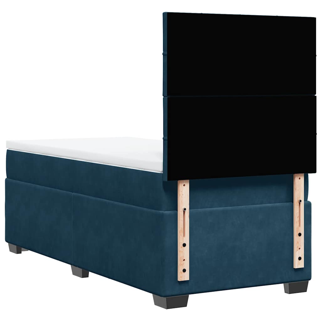Giroletto a Molle con Materasso Blu 90x200 cm in Velluto