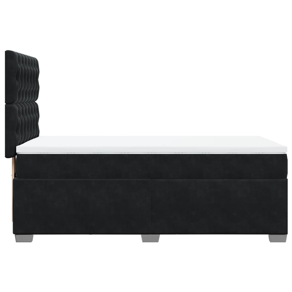 Giroletto a Molle con Materasso Nero 90x200 cm in Velluto | homemem39