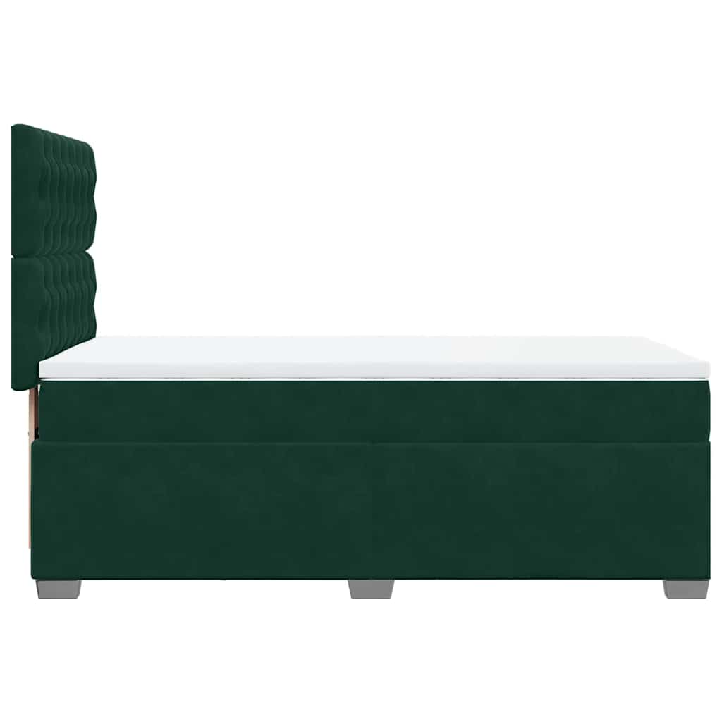 Giroletto a Molle con Materasso Verde Scuro 90x200 cm Velluto | homemem39