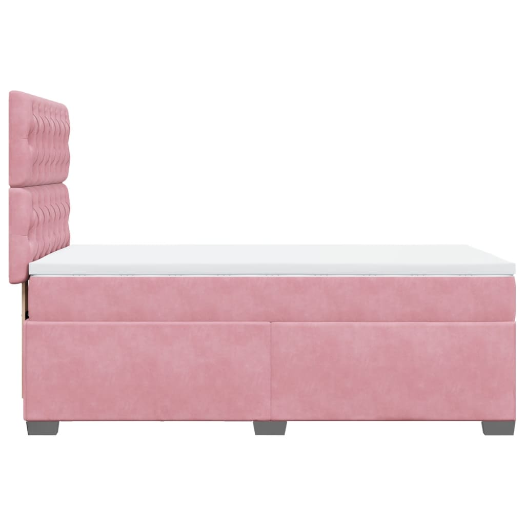 Giroletto a Molle con Materasso Rosa 90x200 cm in Velluto | homemem39