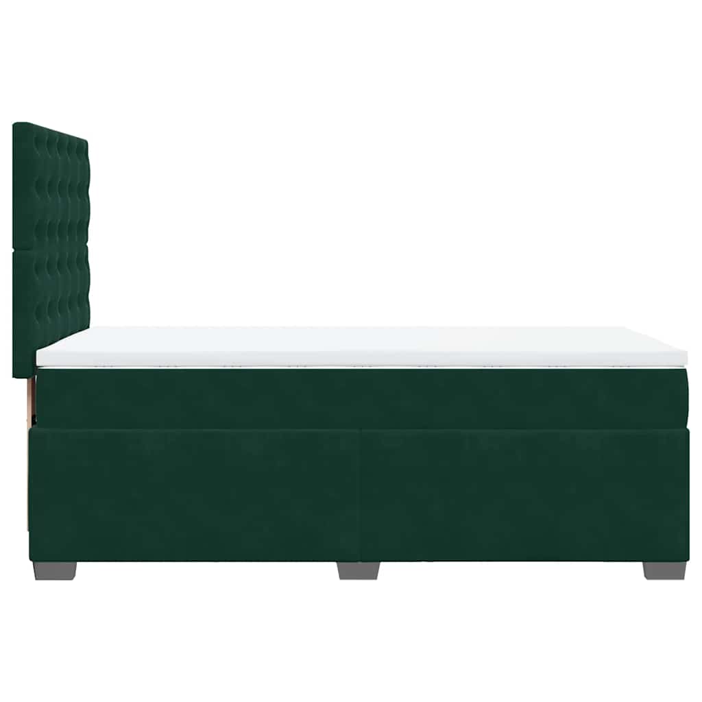Giroletto a Molle con Materasso Verde Scuro 90x200 cm Velluto | homemem39