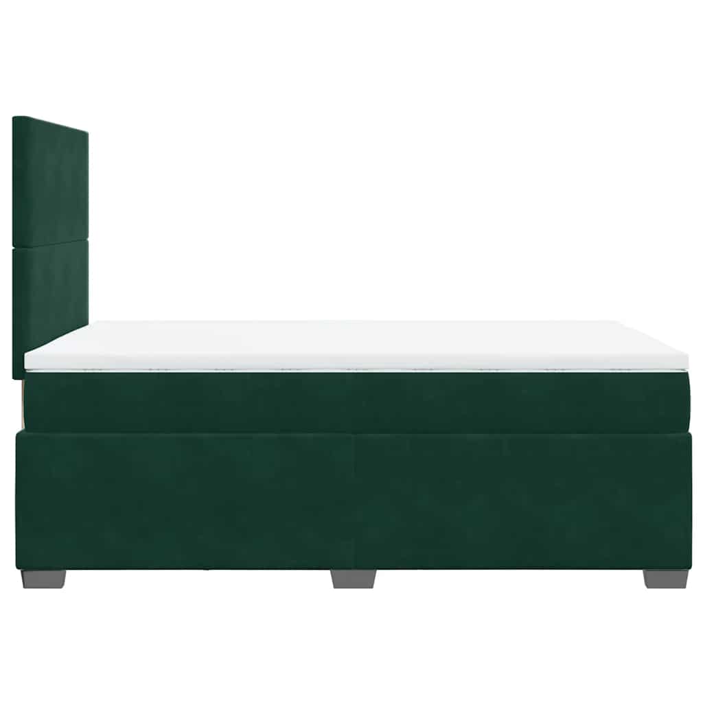 Giroletto a Molle con Materasso Verde Scuro 120x190 cm Velluto
