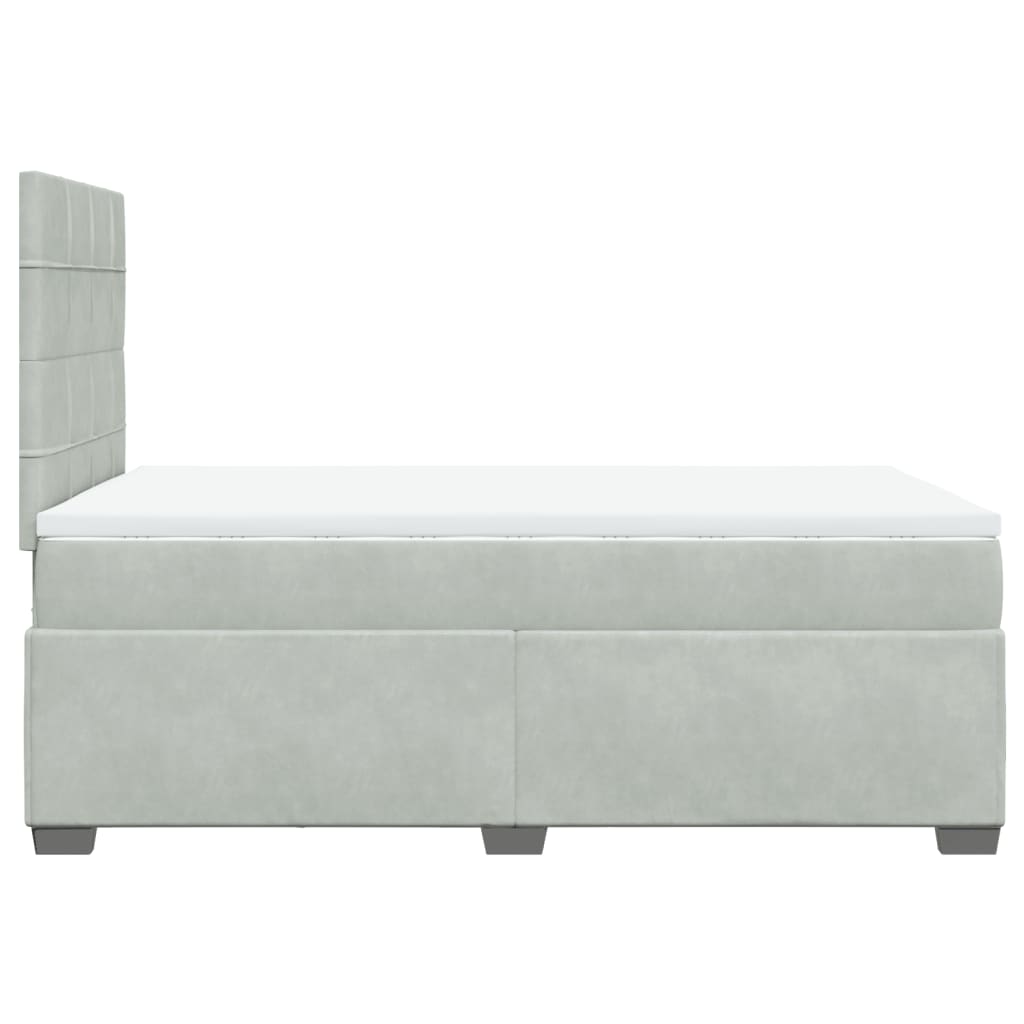 Giroletto a Molle con Materasso Grigio Chiaro 120x190cm Velluto | homemem39