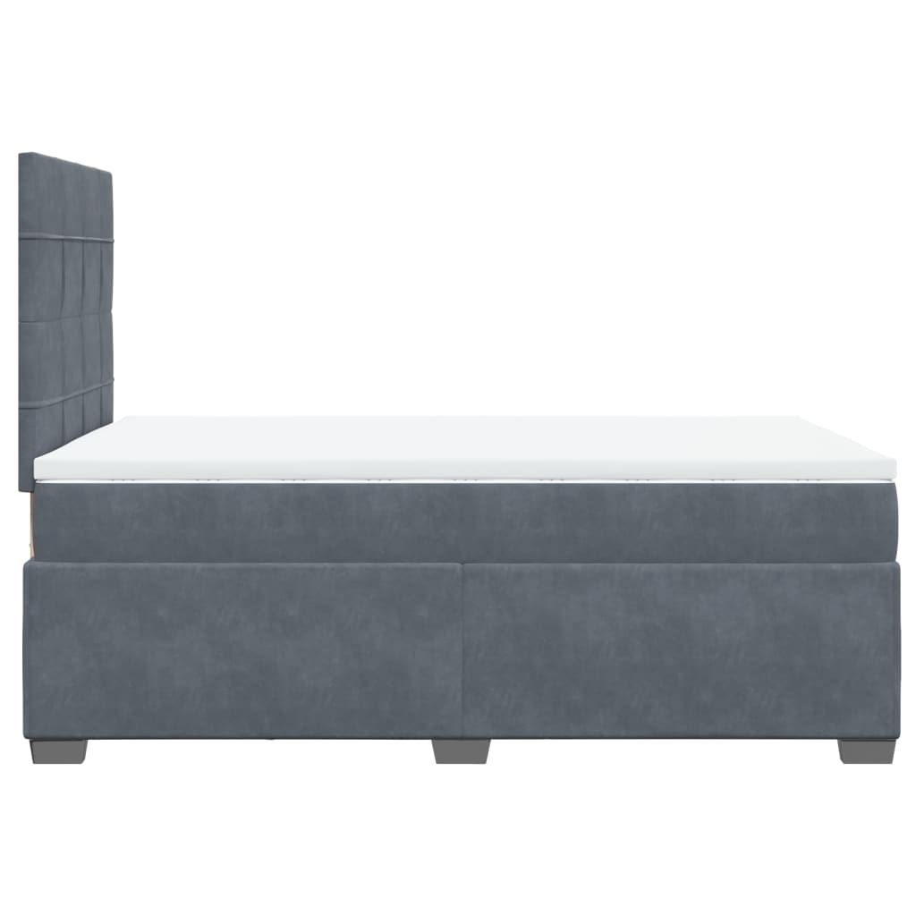 Giroletto a Molle con Materasso Grigio Scuro 120x190 cm Velluto