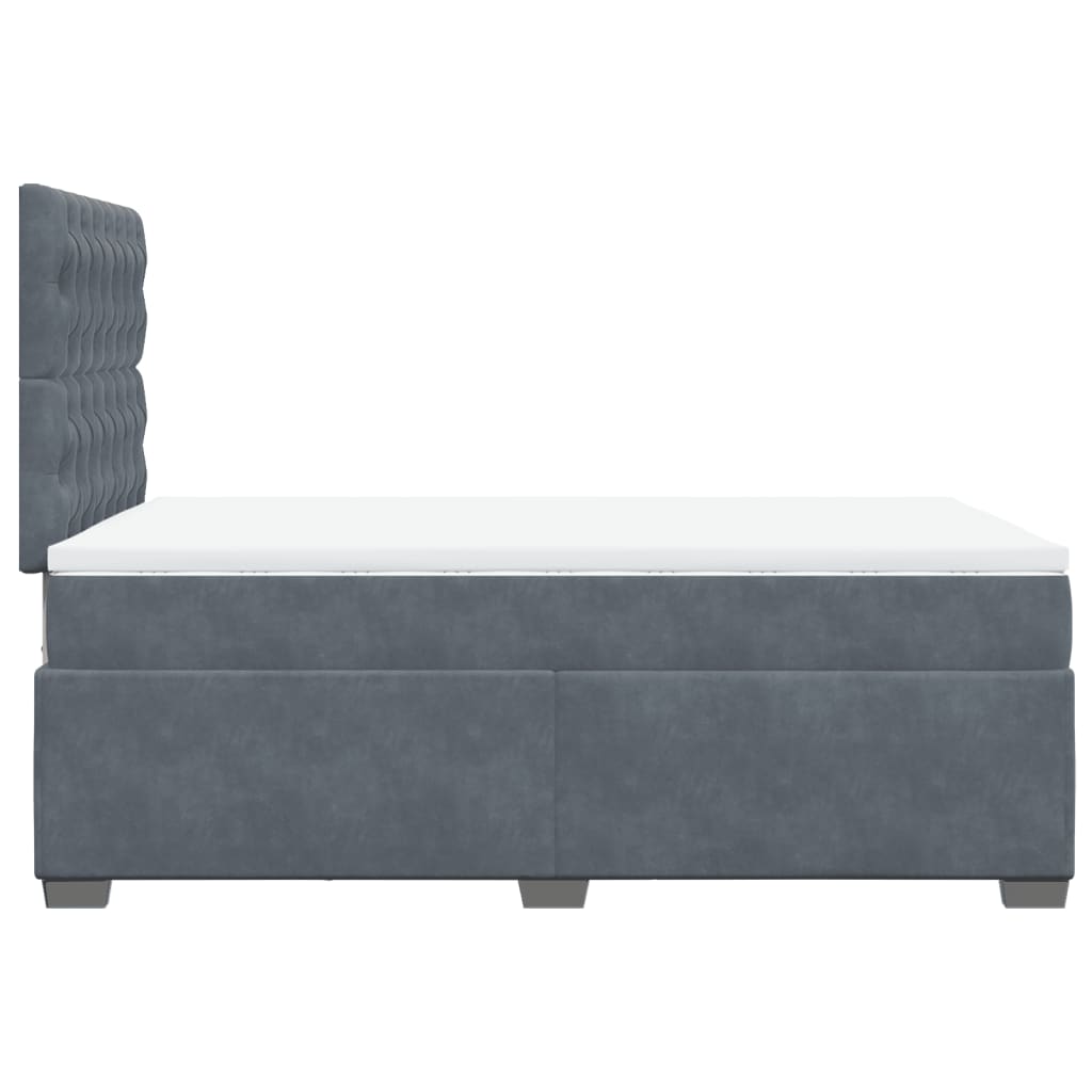 Giroletto a Molle con Materasso Grigio Scuro 120x190 cm Velluto | homemem39