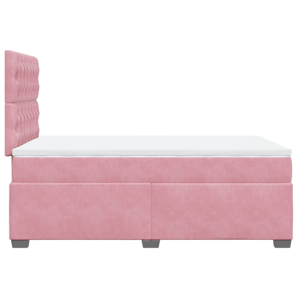 Giroletto a Molle con Materasso Rosa 120x190 cm in Velluto | homemem39