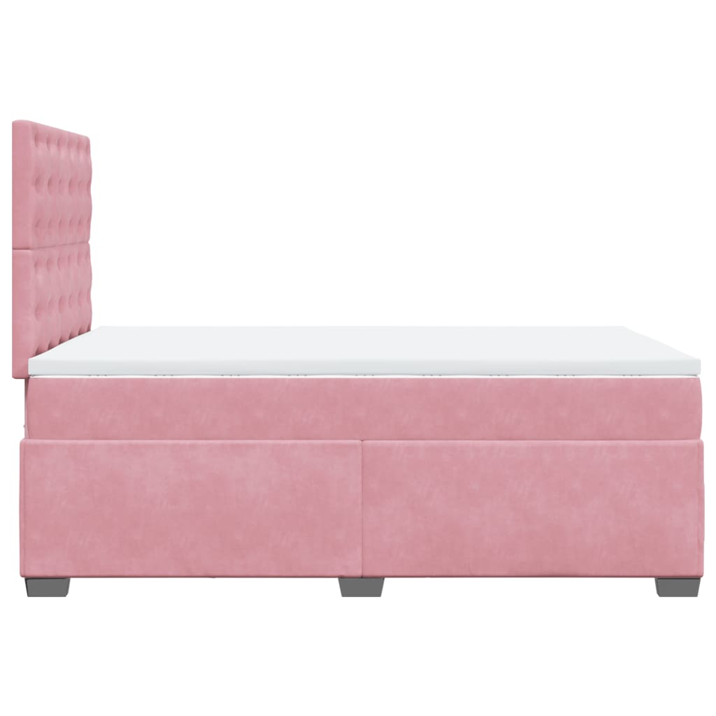 Giroletto a Molle con Materasso Rosa 120x190 cm in Velluto | homemem39