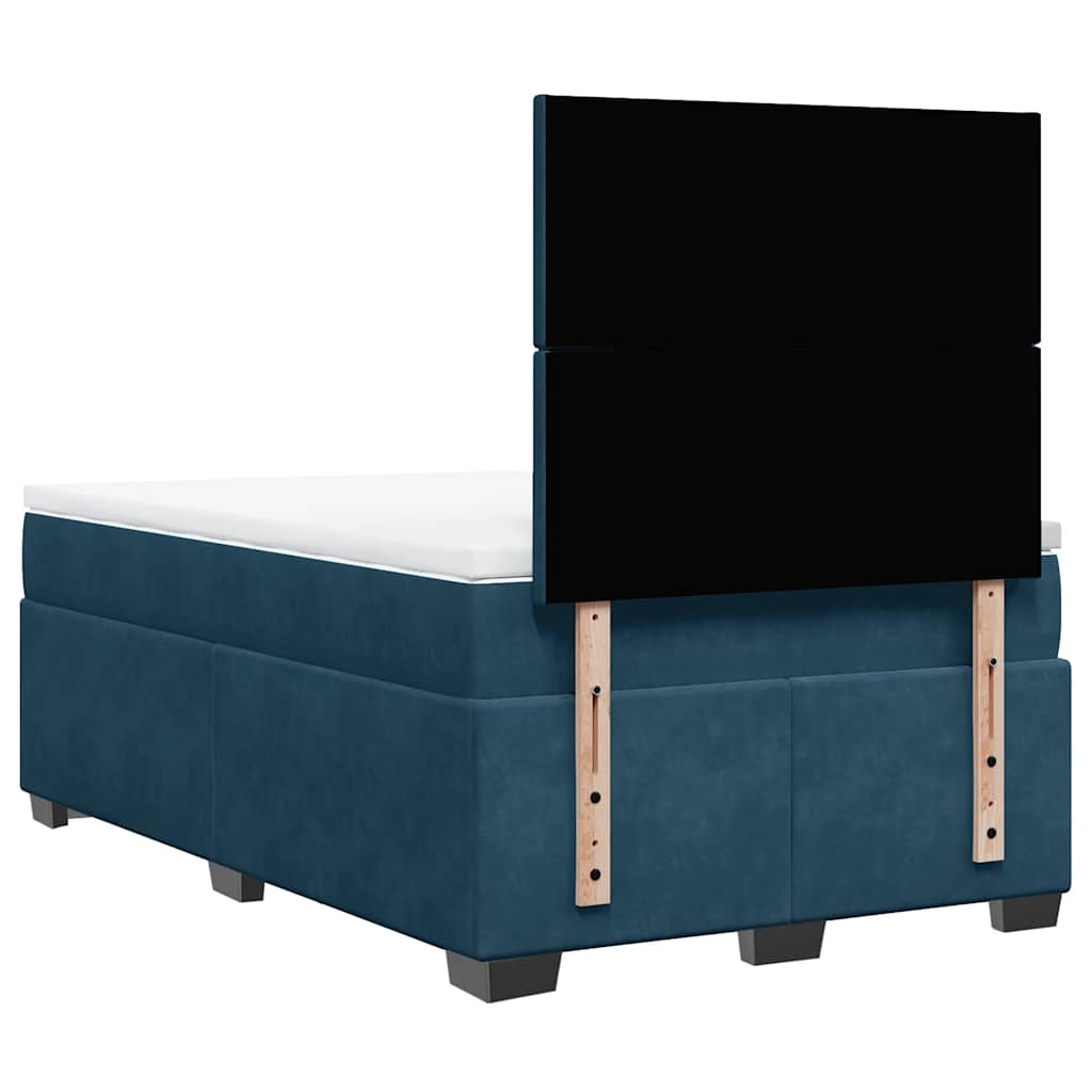 Giroletto a Molle con Materasso Blu 120x200 cm in Velluto
