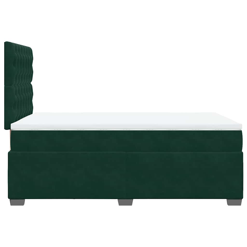 Giroletto a Molle con Materasso Verde Scuro 120x200 cm Velluto | homemem39