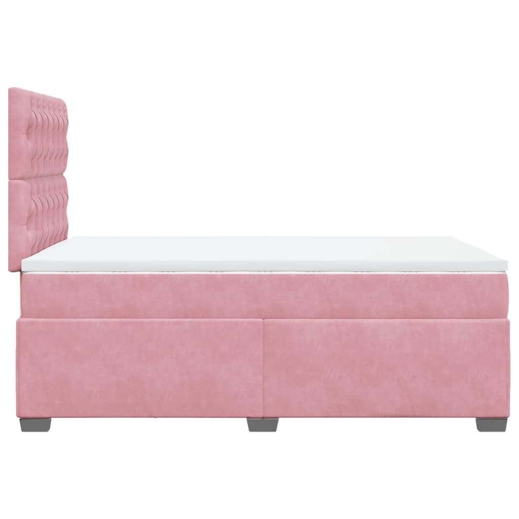 Giroletto a Molle con Materasso Rosa 120x200 cm in Velluto | homemem39