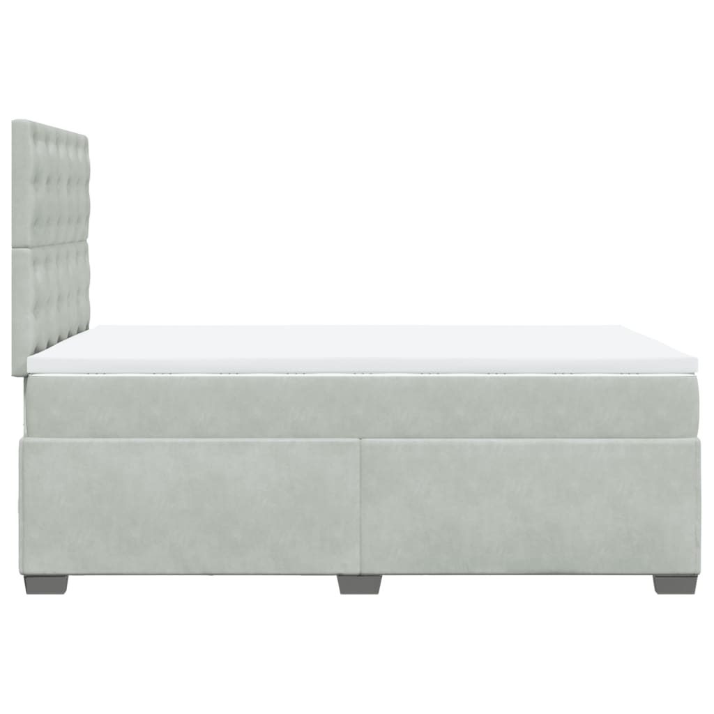 Giroletto a Molle con Materasso Grigio Chiaro 120x200cm Velluto | homemem39