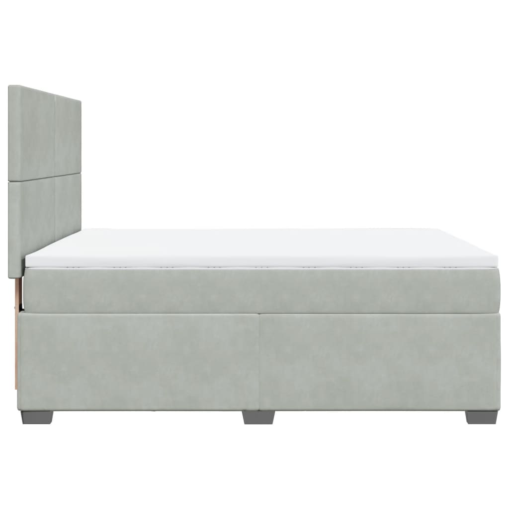 Giroletto a Molle con Materasso Grigio Chiaro 140x190cm Velluto | homemem39