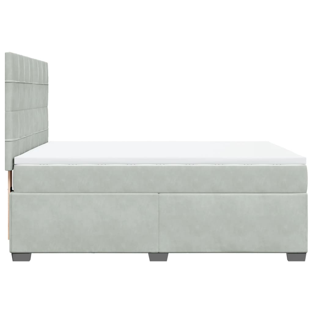Giroletto a Molle con Materasso Grigio Chiaro 140x190cm Velluto | homemem39