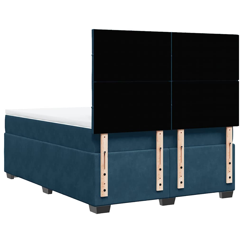 Giroletto a Molle con Materasso Blu 140x190 cm in Velluto