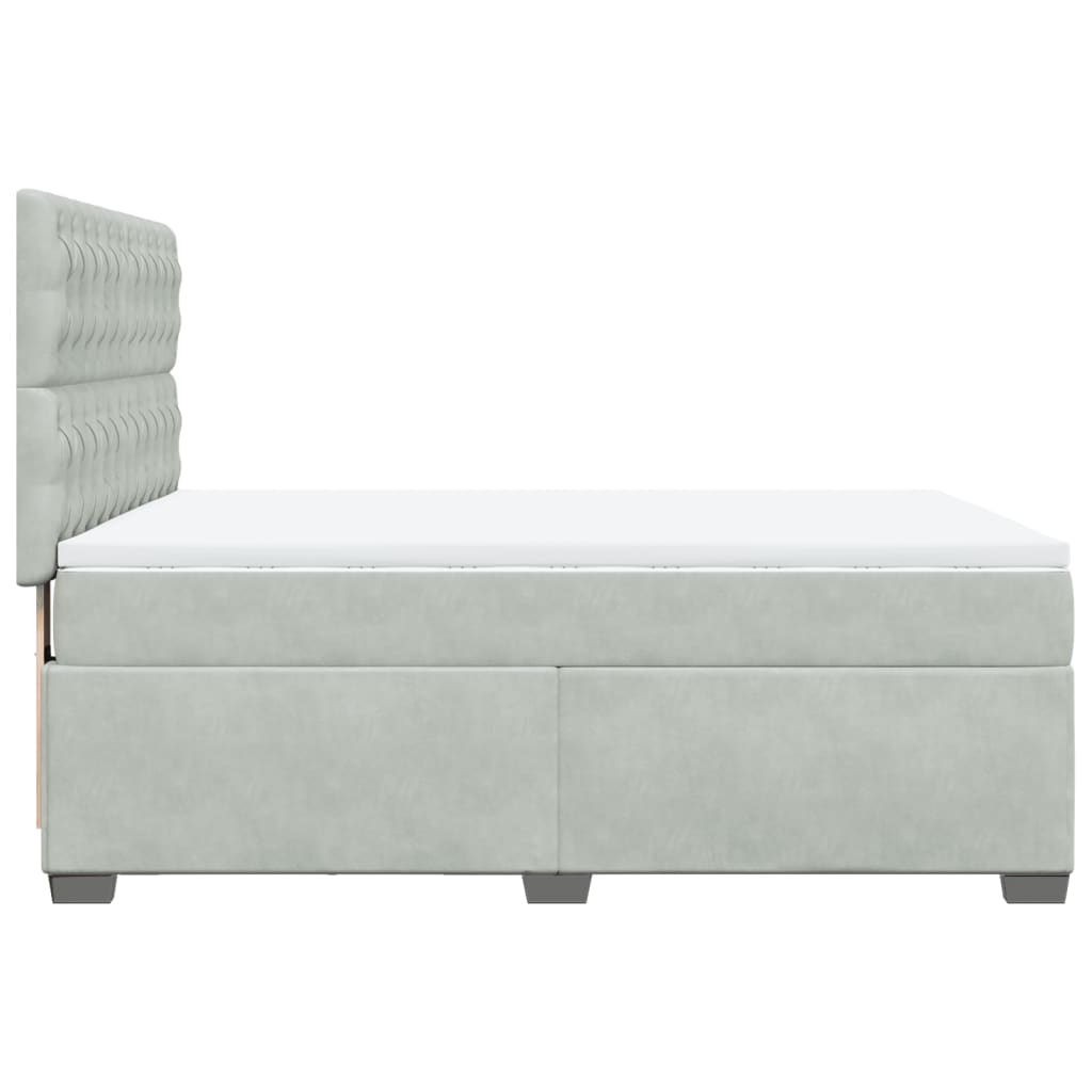 Giroletto a Molle con Materasso Grigio Chiaro 140x190cm Velluto | homemem39
