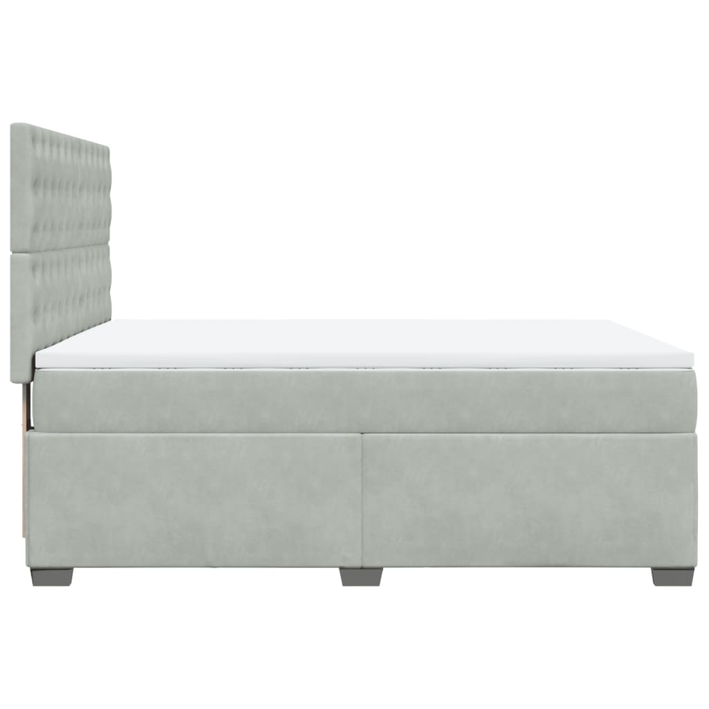 Giroletto a Molle con Materasso Grigio Chiaro 140x190cm Velluto | homemem39