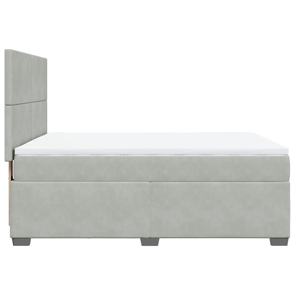 Giroletto a Molle con Materasso Grigio Chiaro 140x200cm Velluto | homemem39