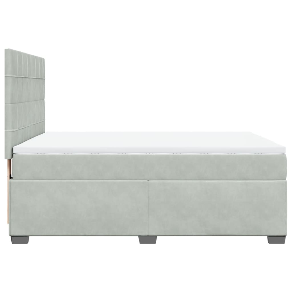 Giroletto a Molle con Materasso Grigio Chiaro 140x200cm Velluto | homemem39