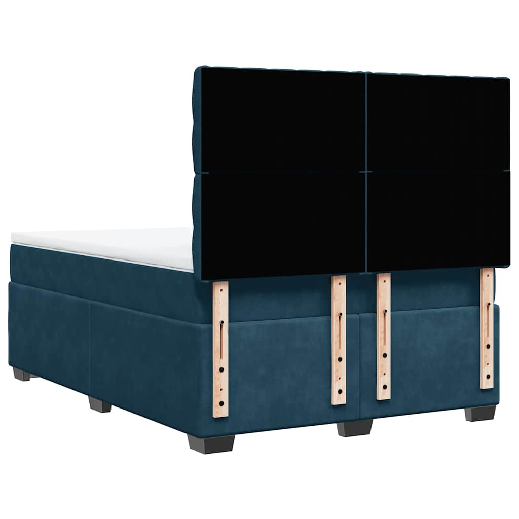 Giroletto a Molle con Materasso Blu 160x200 cm in Velluto