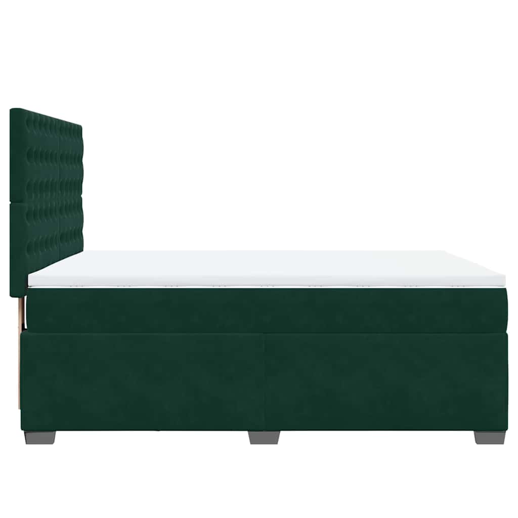Giroletto a Molle con Materasso Verde Scuro 160x200 cm Velluto | homemem39