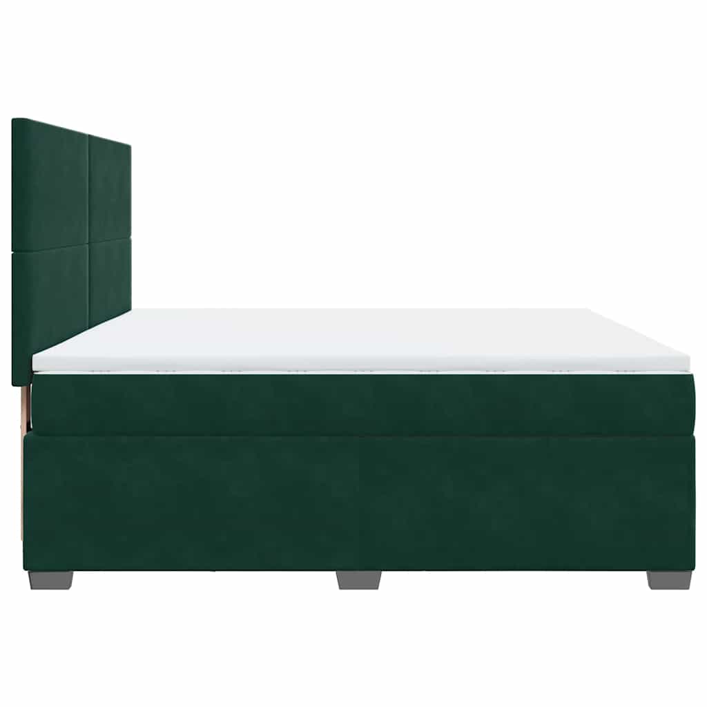 Giroletto a Molle con Materasso Verde Scuro 180x200 cm Velluto | homemem39