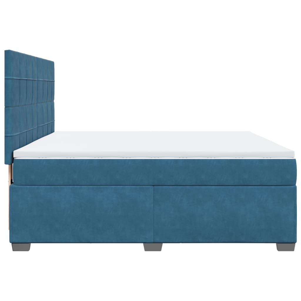 Giroletto a Molle con Materasso Blu 180x200 cm in Velluto | homemem39