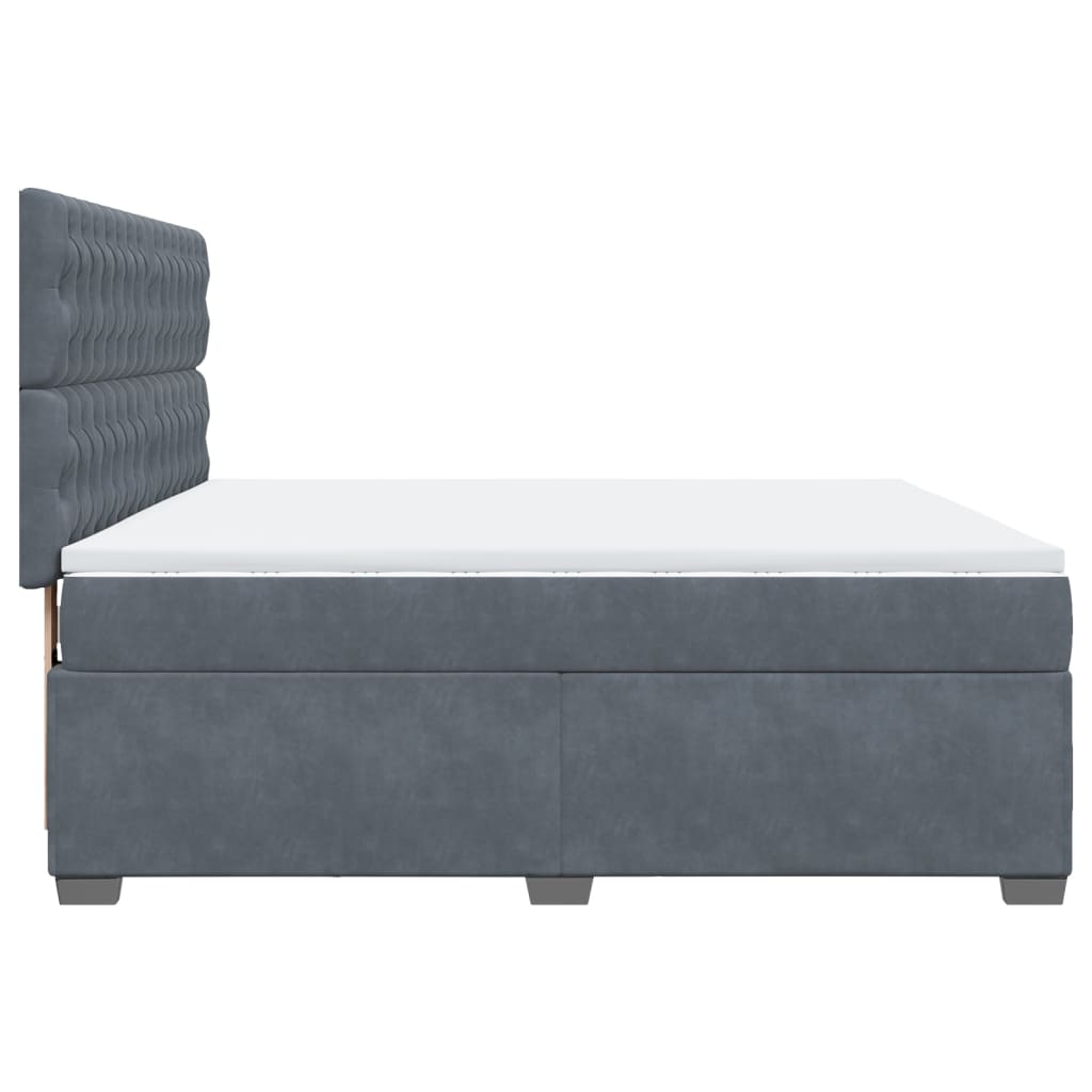 Giroletto a Molle con Materasso Grigio Scuro 180x200 cm Velluto | homemem39