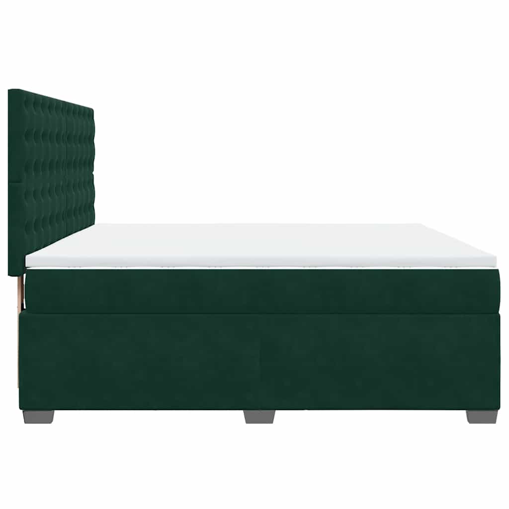 Giroletto a Molle con Materasso Verde Scuro 180x200 cm Velluto | homemem39