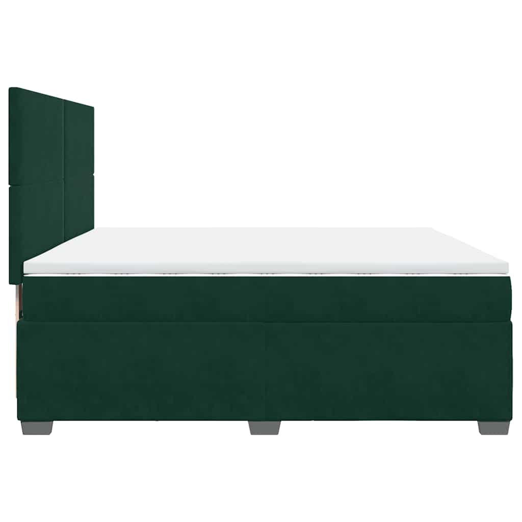 Giroletto a Molle con Materasso Verde Scuro 200x200 cm Velluto | homemem39
