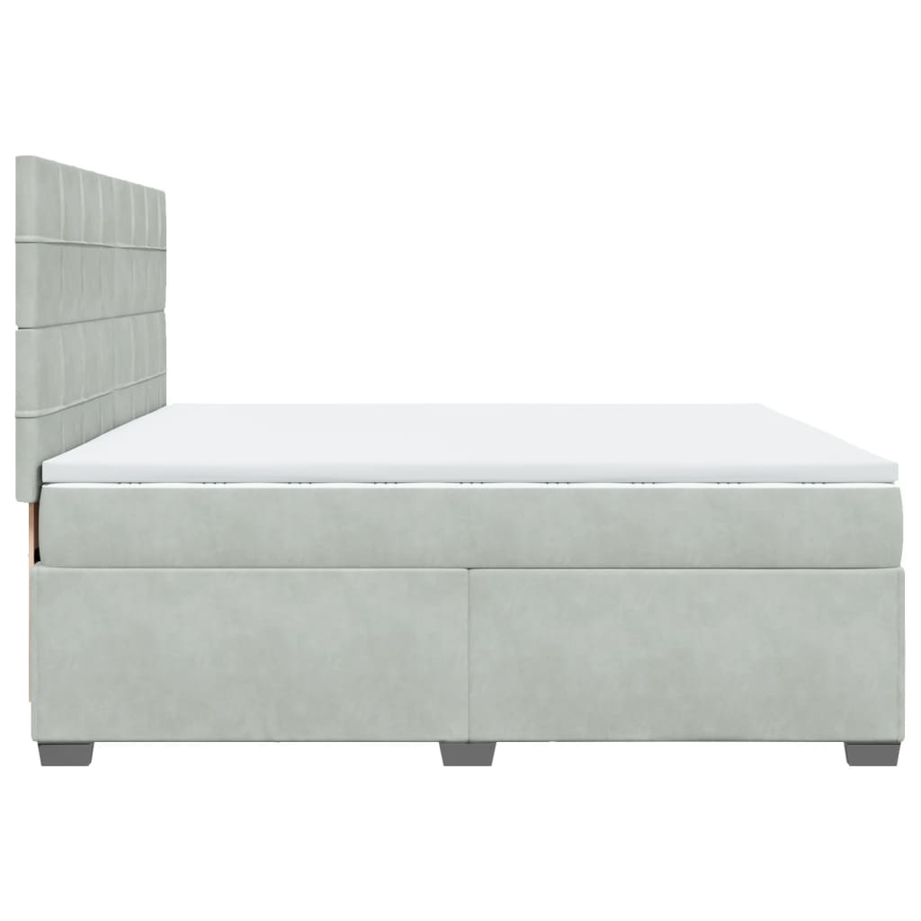 Giroletto a Molle con Materasso Grigio Chiaro 200x200cm Velluto | homemem39
