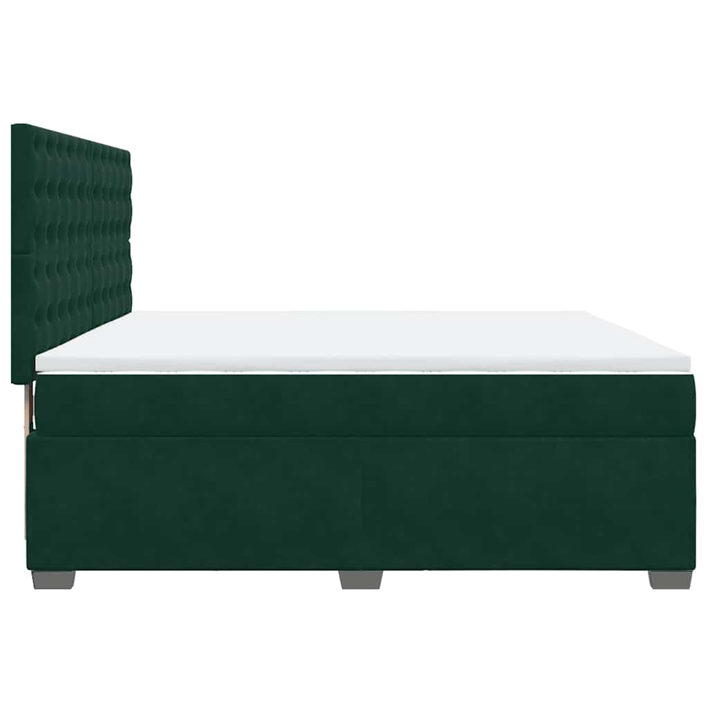 Giroletto a Molle con Materasso Verde Scuro 200x200 cm Velluto | homemem39