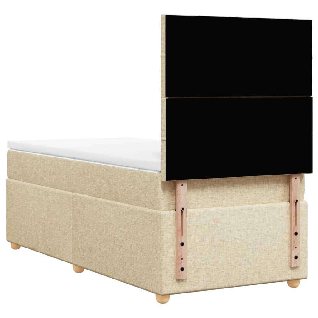 Giroletto a Molle con Materasso Crema 90x190 cm in Tessuto