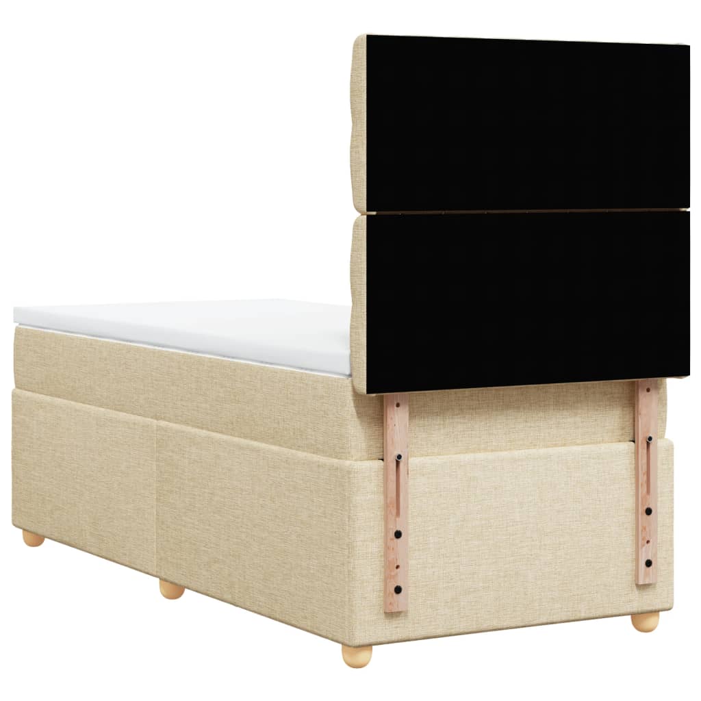 Giroletto a Molle con Materasso Crema 100x200 cm in Tessuto