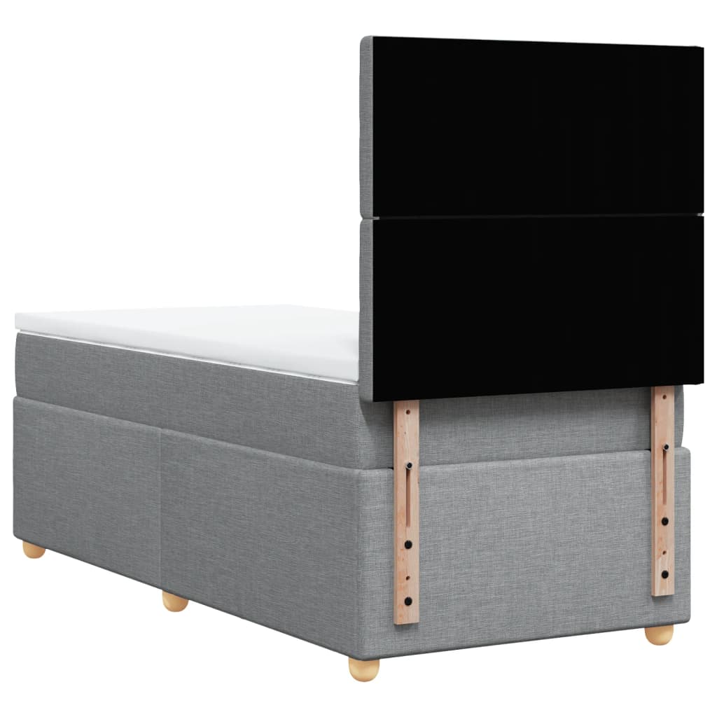Giroletto a Molle con Materasso Grigio Chiaro100x200 cm Tessuto
