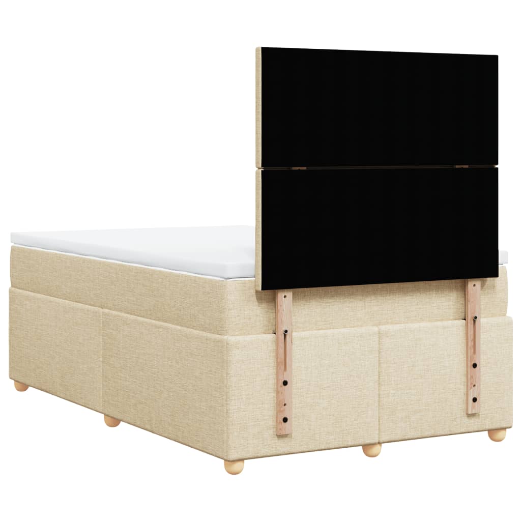 Giroletto a Molle con Materasso Crema 120x190 cm in Tessuto