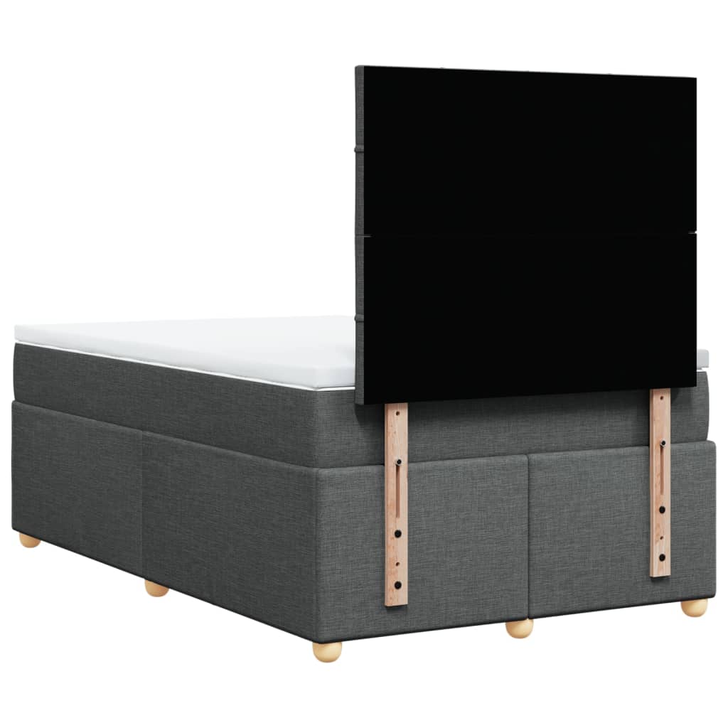 Giroletto a Molle con Materasso Grigio Scuro 120x190cm Tessuto