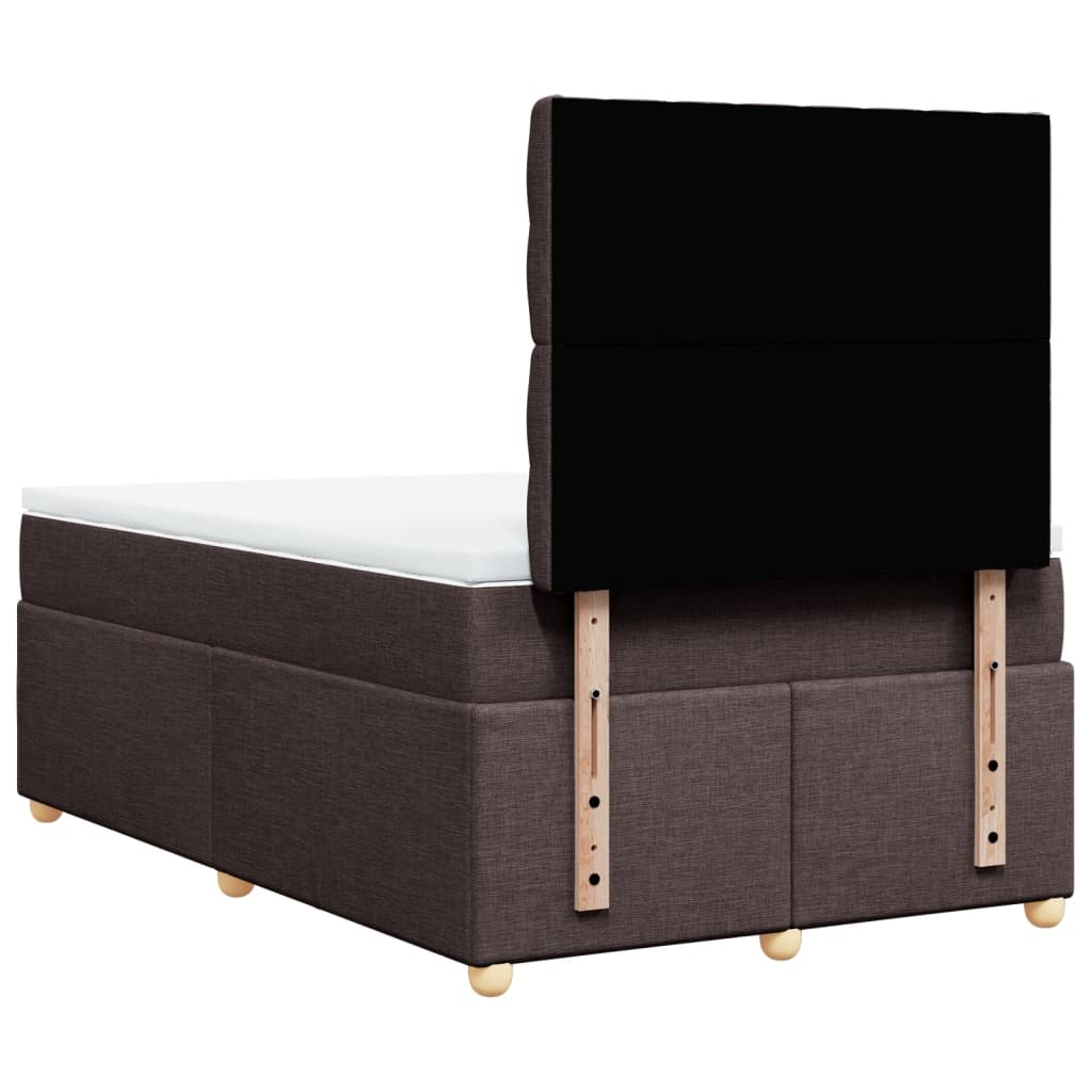 Giroletto a Molle con Materasso Marrone Scuro 120x190cm Tessuto