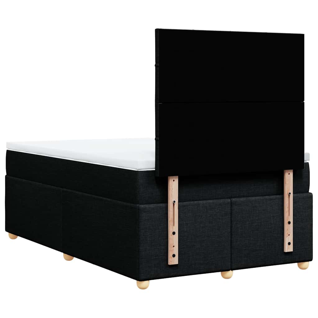 Giroletto a Molle con Materasso Nero 120x200 cm in Tessuto