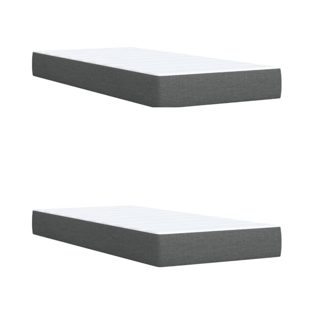 Giroletto a Molle con Materasso Grigio Scuro 200x200 cm Tessuto | homemem39