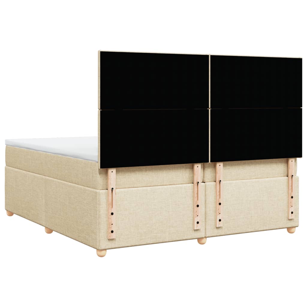 Giroletto a Molle con Materasso Crema 200x200 cm in Tessuto