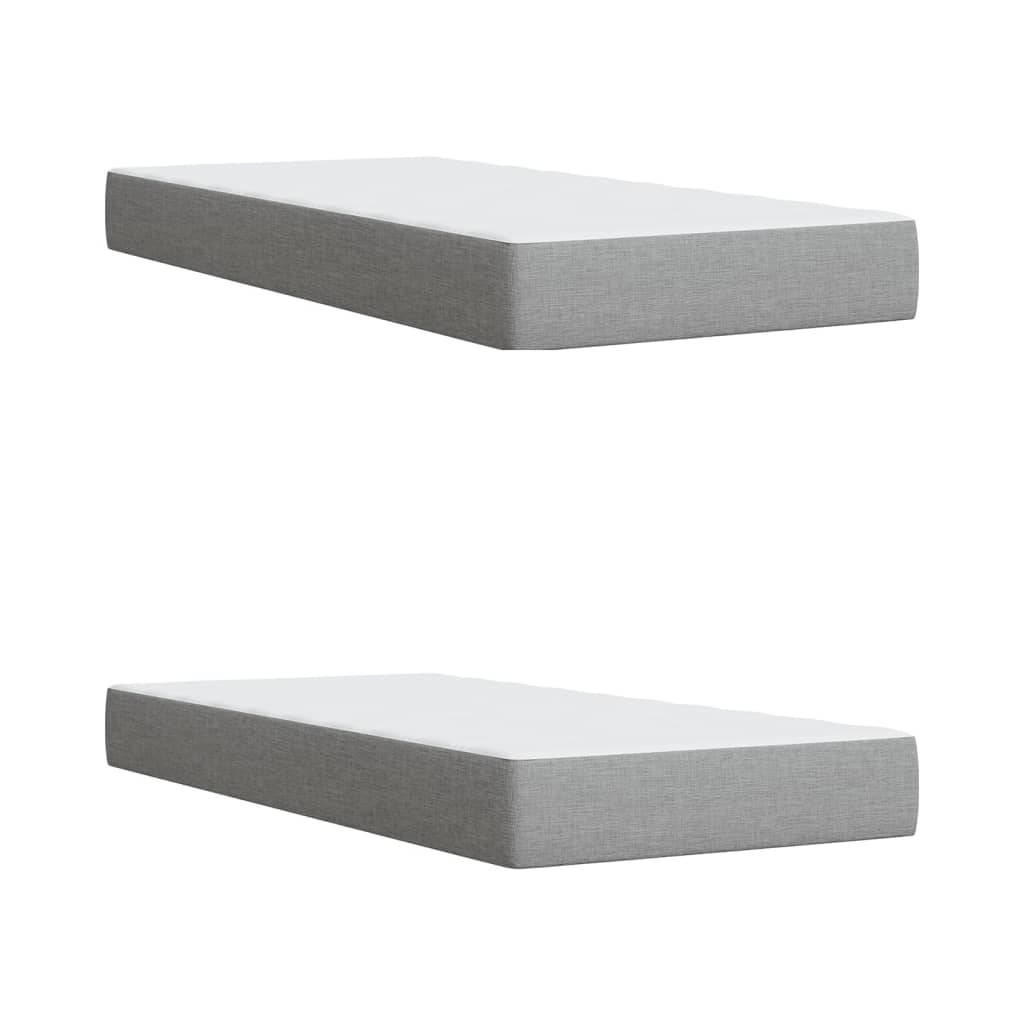 Giroletto a Molle con Materasso Grigio Chiaro 200x200cm Tessuto | homemem39