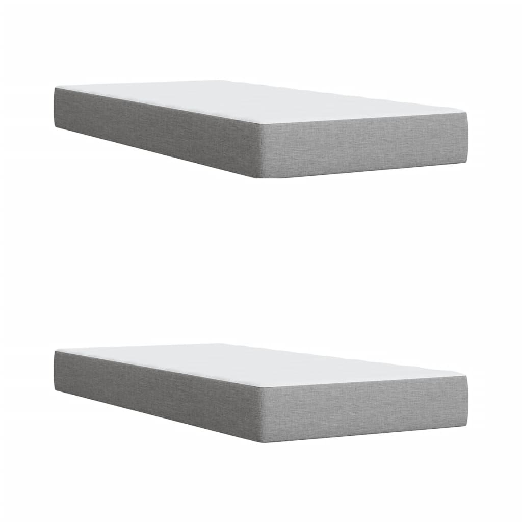 Giroletto a Molle con Materasso Grigio Chiaro 200x200cm Tessuto | homemem39