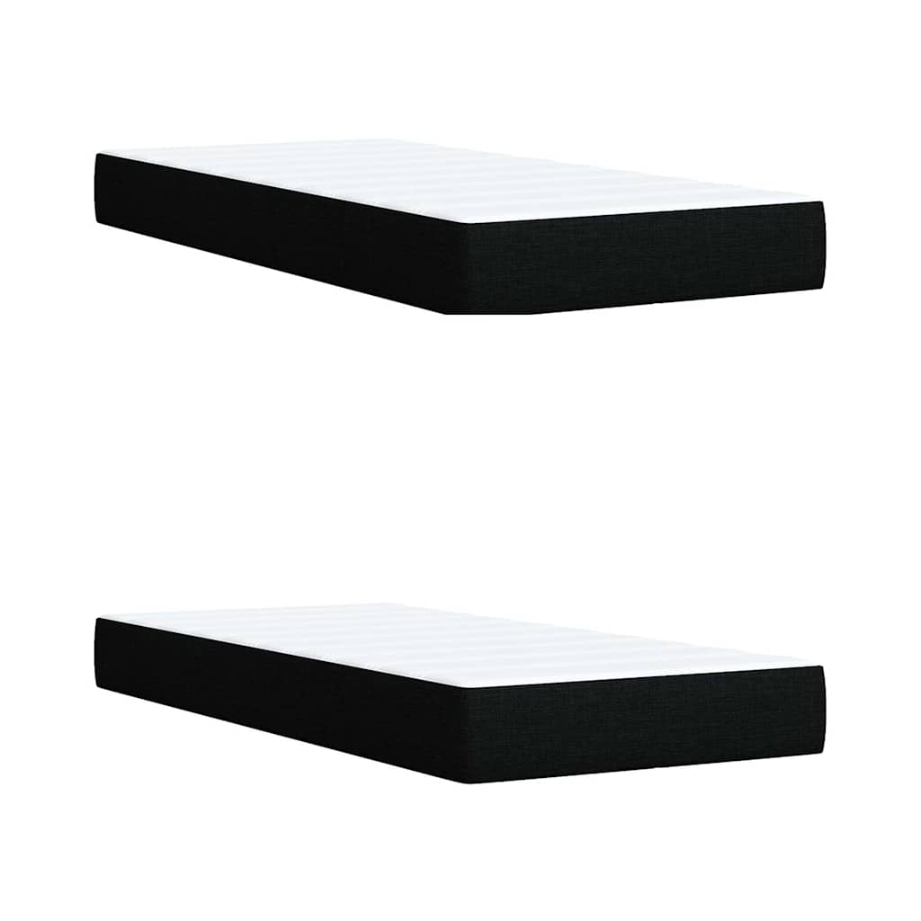Giroletto a Molle con Materasso Nero 200x200 cm in Tessuto | homemem39