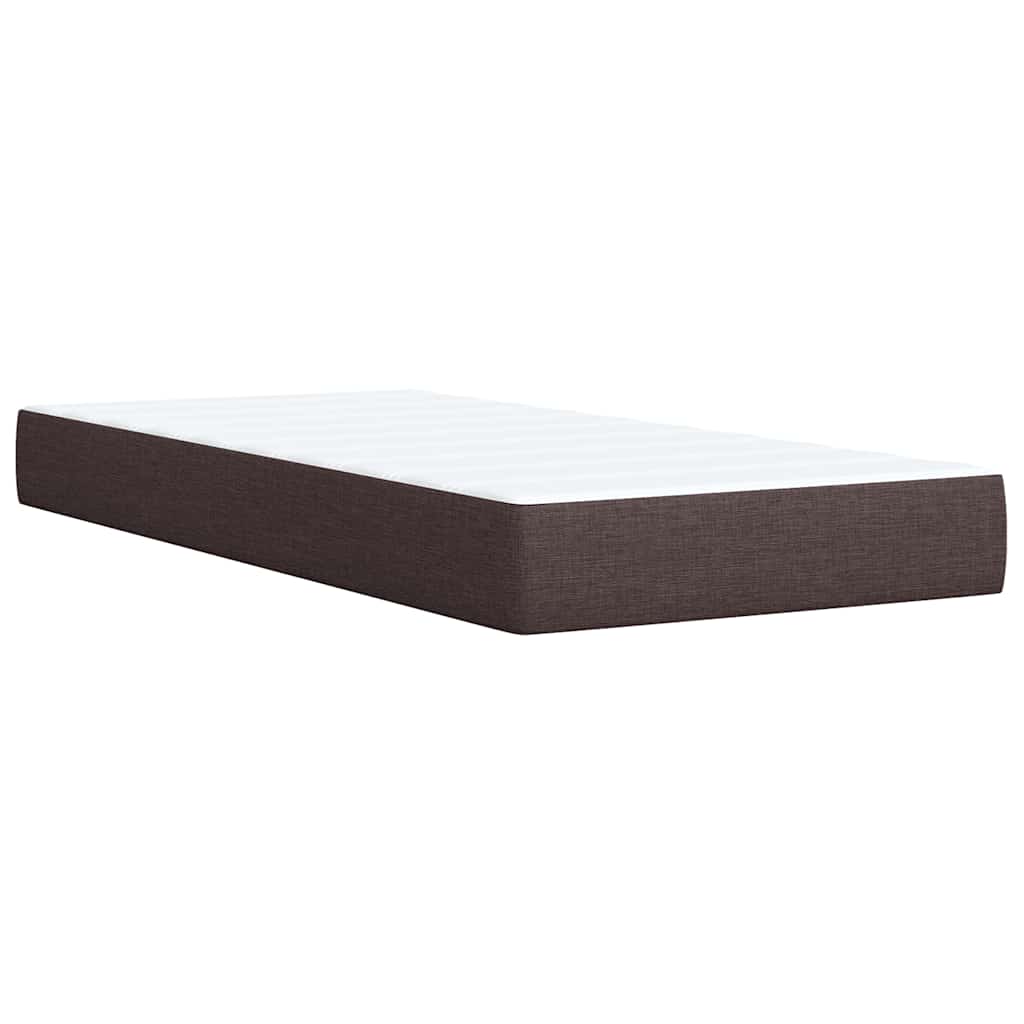 Giroletto a Molle con Materasso Marrone Scuro 90x200 cm Tessuto | homemem39
