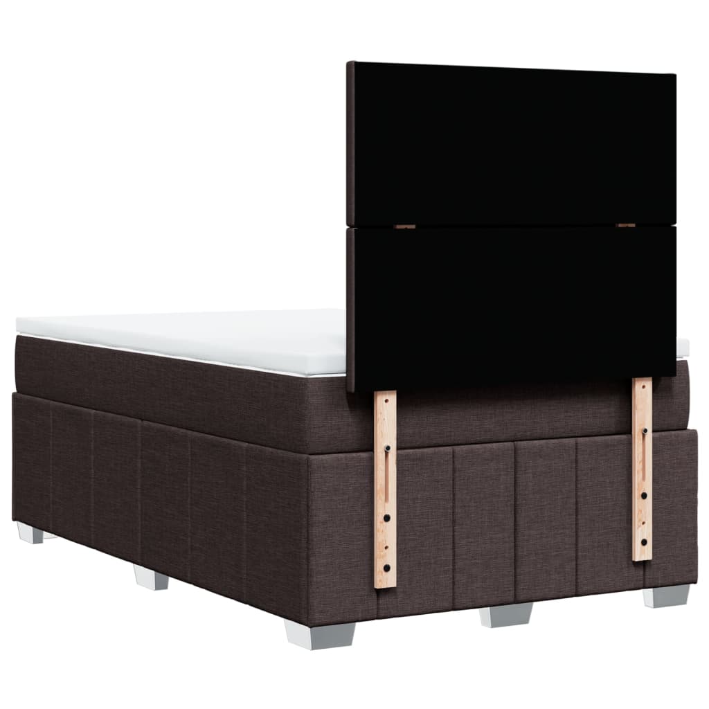 Giroletto a Molle con Materasso Marrone Scuro 120x190cm Tessuto