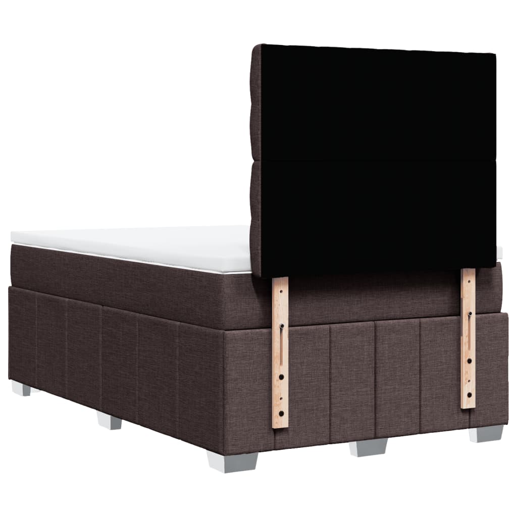 Giroletto a Molle con Materasso Marrone Scuro 120x190cm Tessuto