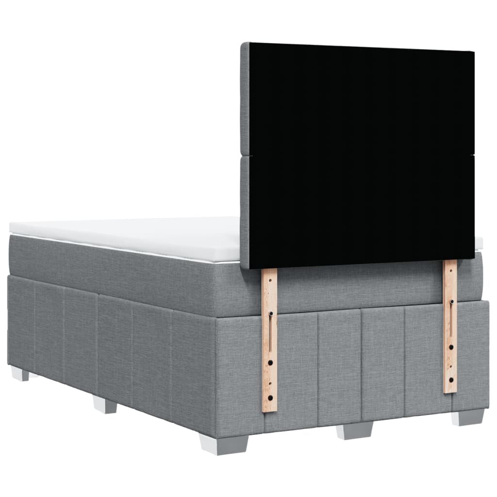 Giroletto a Molle con Materasso Grigio Chiaro 120x190cm Tessuto