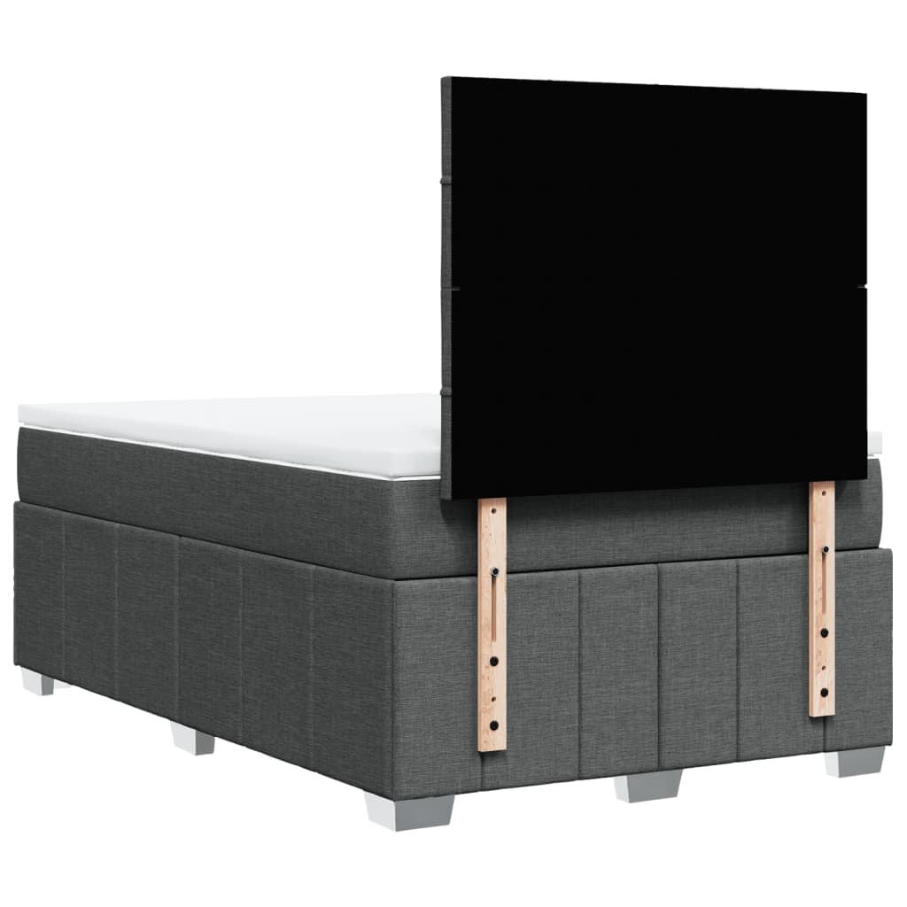 Giroletto a Molle con Materasso Grigio Scuro 120x200 cm Tessuto