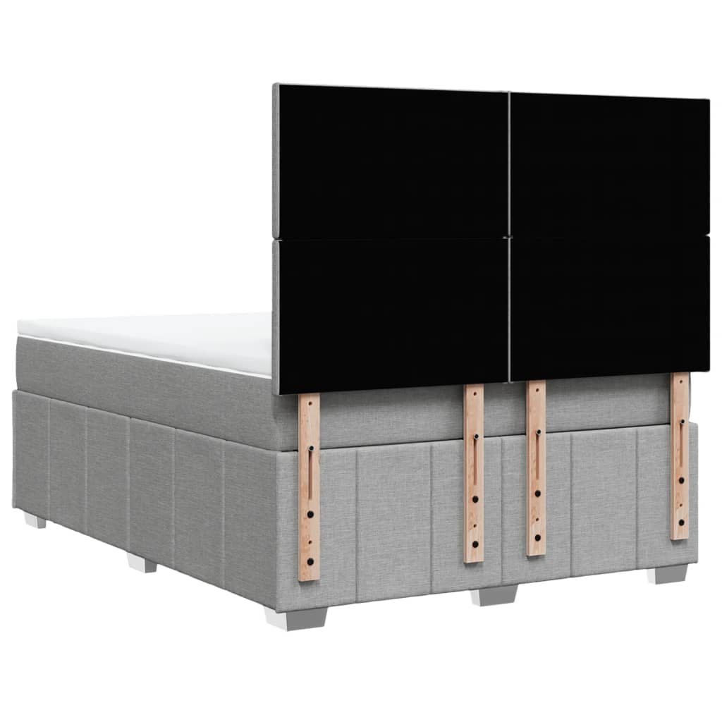 Giroletto a Molle con Materasso Grigio Chiaro 140x190cm Tessuto